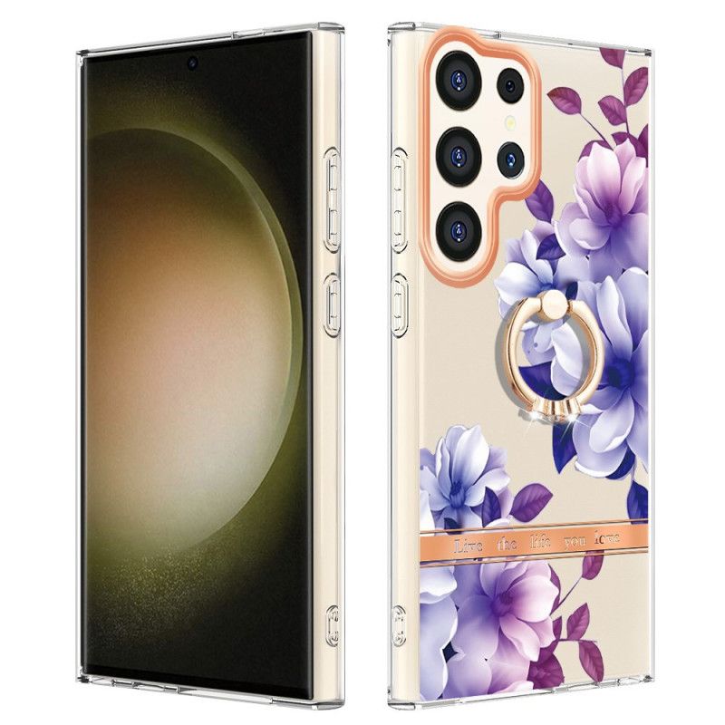 Hoesje Voor Samsung Galaxy S24 Ultra 5g Met Bloemenringhouder