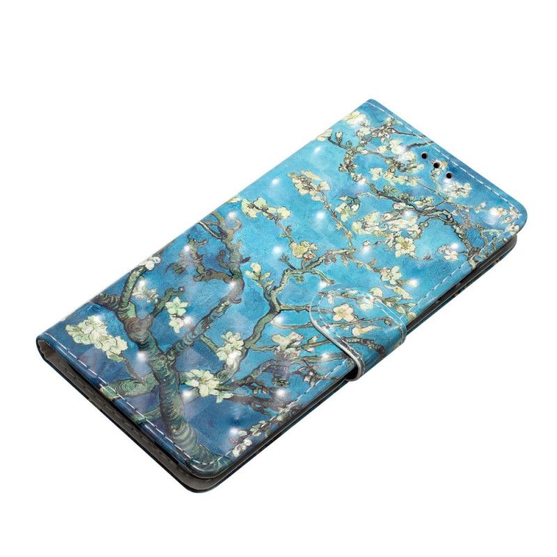 Leren Hoesje Samsung Galaxy S24 Ultra 5g Abrikozenbloemen Met Riempje Bescherming Hoesje