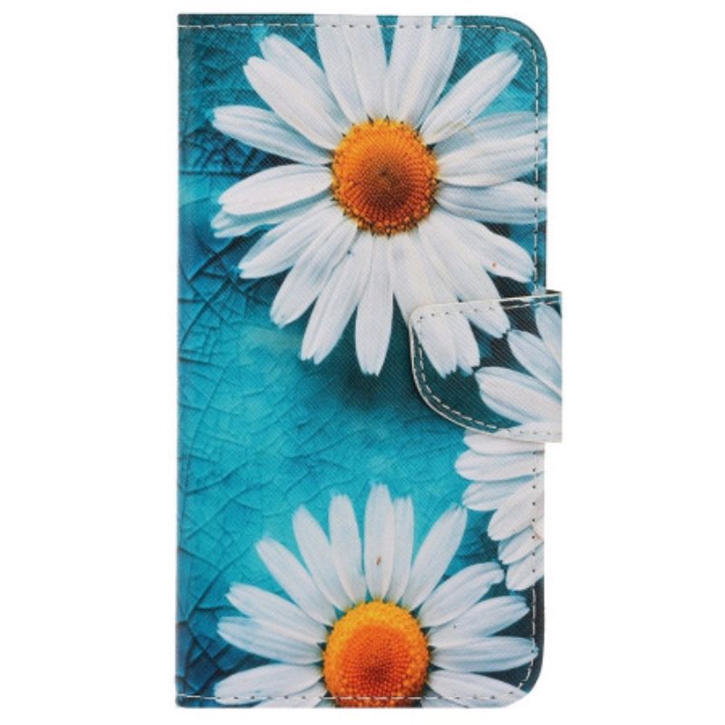 Leren Hoesje Samsung Galaxy S24 Ultra 5g Bandchrysanten Bescherming Hoesje