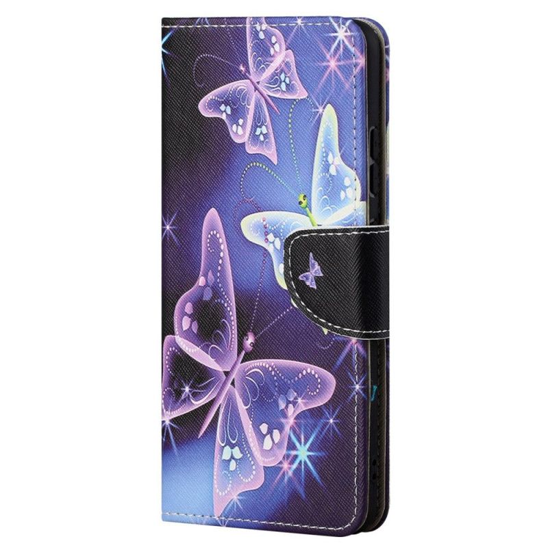 Leren Hoesje Samsung Galaxy S24 Ultra 5g Fonkelende Vlinders