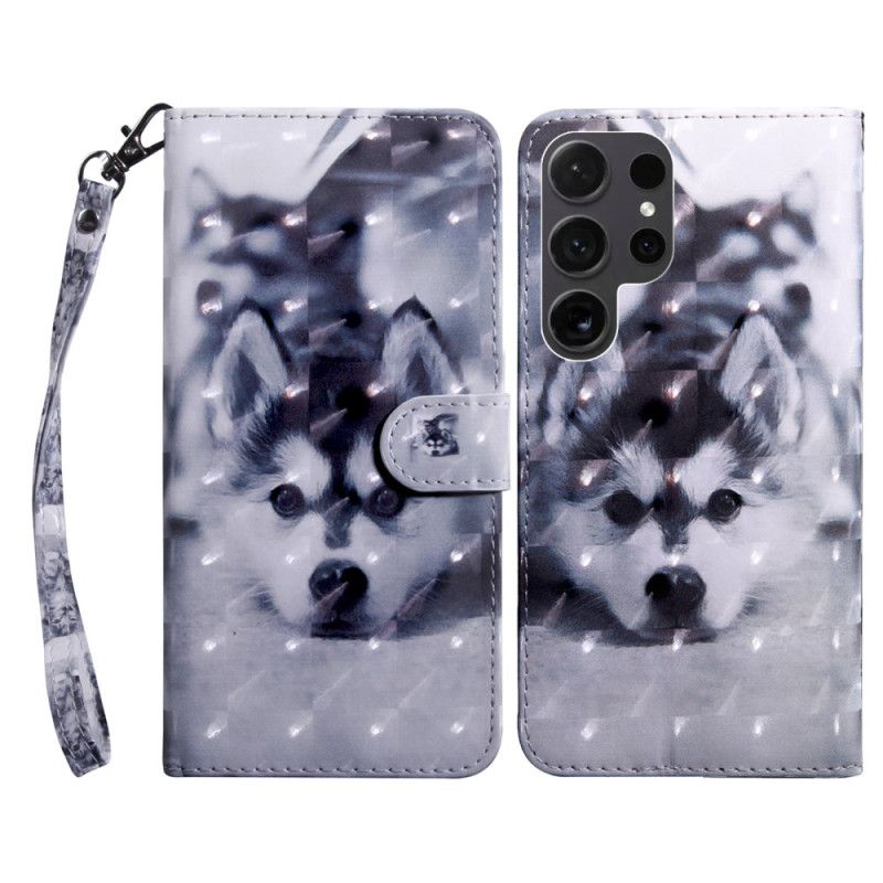 Leren Hoesje Samsung Galaxy S24 Ultra 5g Husky Met Riem