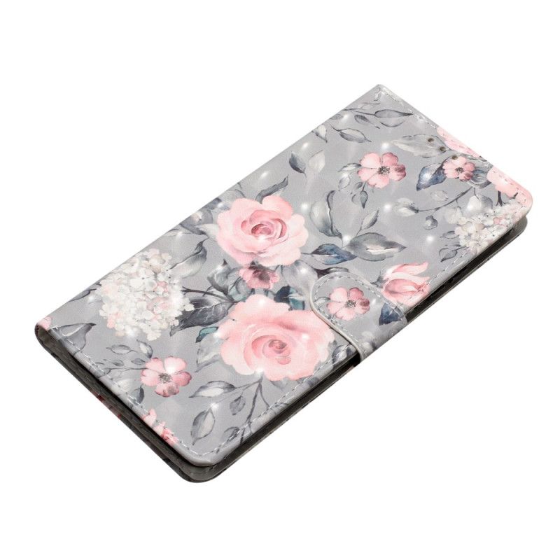 Leren Hoesje Voor Samsung Galaxy S24 Ultra 5g Bloemen Met Riempje