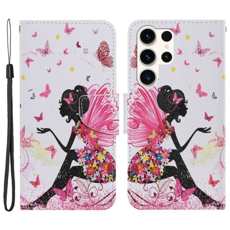 Leren Hoesje Voor Samsung Galaxy S24 Ultra 5g Fee Met Riem