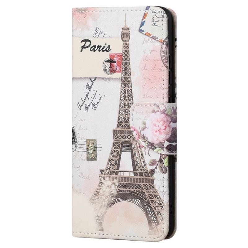 Leren Hoesje Voor Samsung Galaxy S24 Ultra 5g Vintage Eiffeltoren