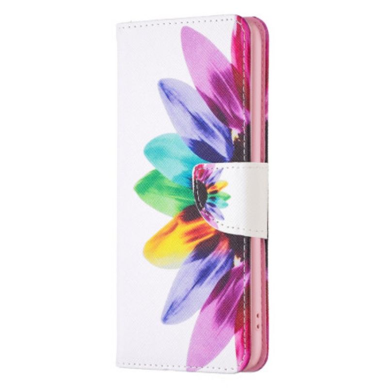 Leren Hoesje Voor Samsung Galaxy S24 Ultra 5g Waterverfbloem