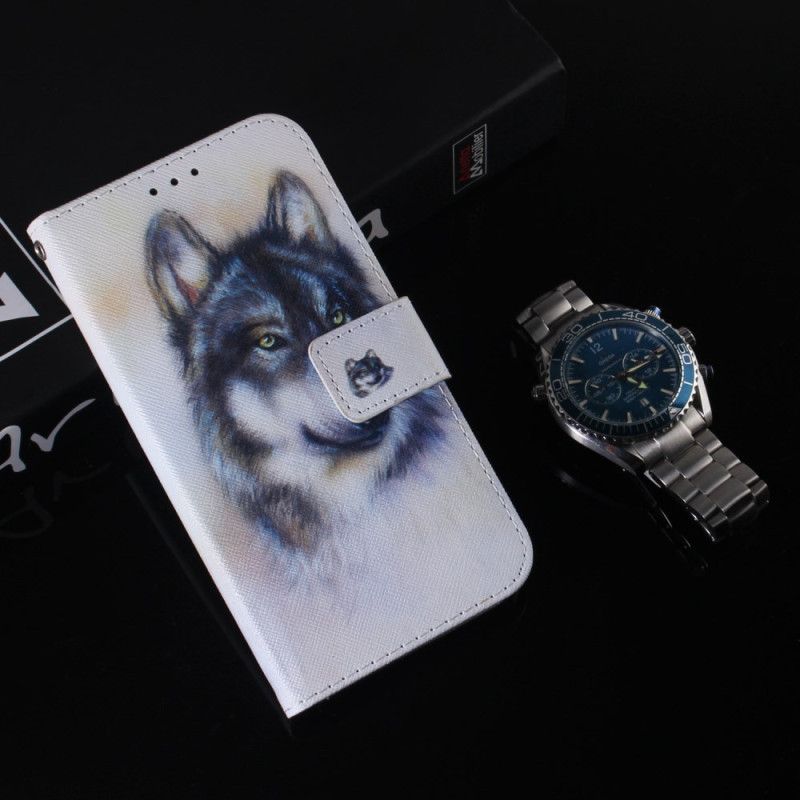 Leren Hoesje Voor Samsung Galaxy S24 Ultra 5g Wolvenaquarel