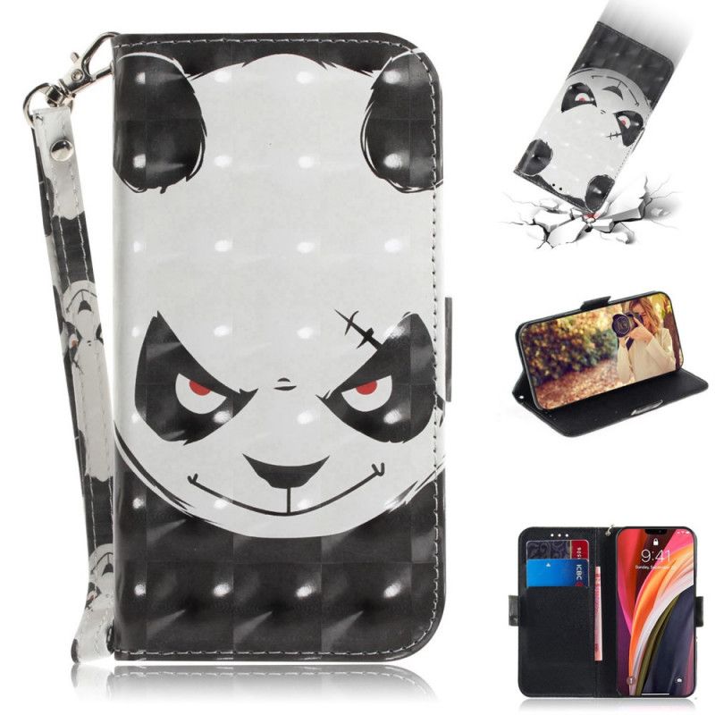 Bescherming Hoesje iPhone 12 Pro Max Telefoonhoesje Boze Panda Met String