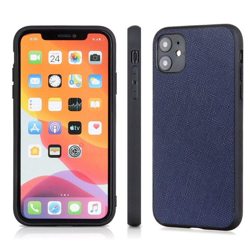 Case Hoesje iPhone 12 Pro Max Rood Zwart Telefoonhoesje Echt Gestructureerd Leer