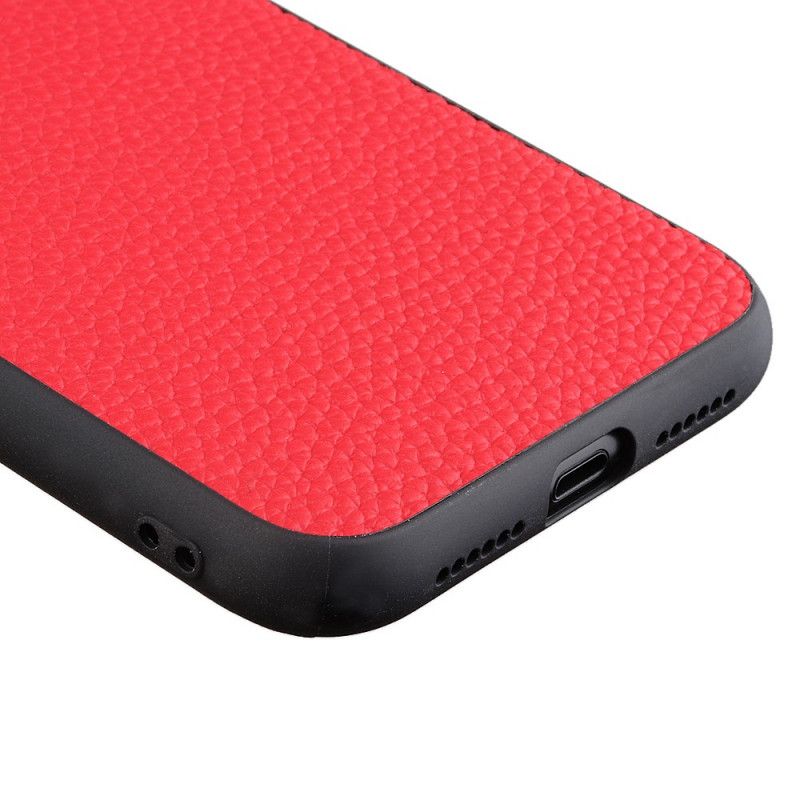 Case Hoesje iPhone 12 Pro Max Rood Zwart Telefoonhoesje Echt Lychee Leer