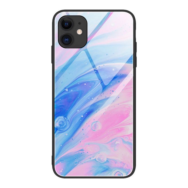 Case Hoesje iPhone 12 Pro Max Roze Zwart Telefoonhoesje Kleuren Van Gehard Glas