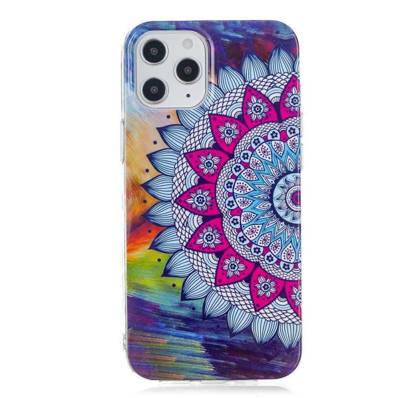 Case Hoesje iPhone 12 Pro Max Telefoonhoesje Fluorescerende Mandala