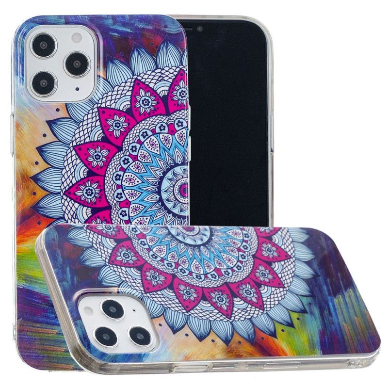 Case Hoesje iPhone 12 Pro Max Telefoonhoesje Fluorescerende Mandala