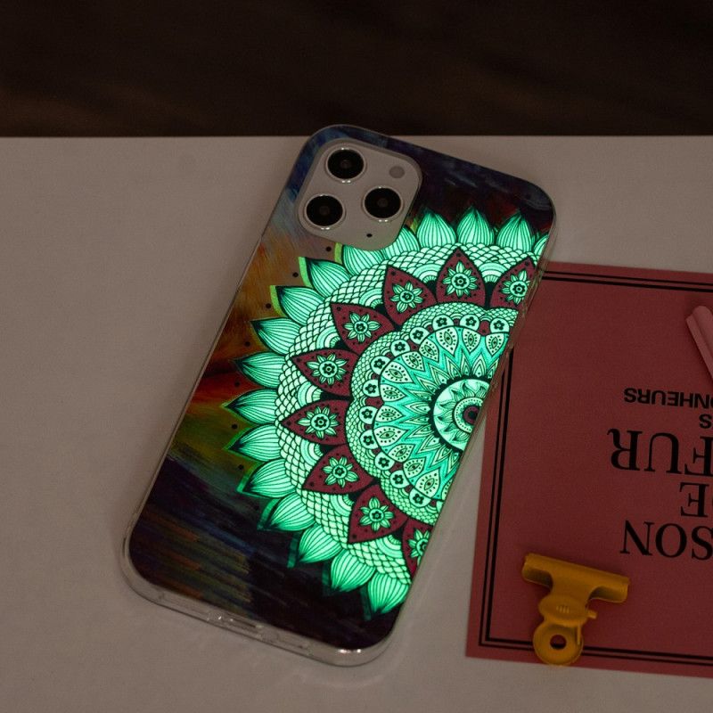 Case Hoesje iPhone 12 Pro Max Telefoonhoesje Fluorescerende Mandala