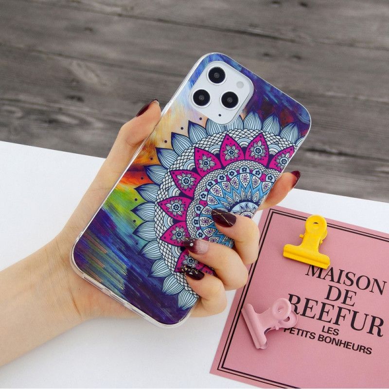 Case Hoesje iPhone 12 Pro Max Telefoonhoesje Fluorescerende Mandala