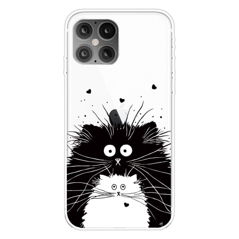 Case Hoesje iPhone 12 Pro Max Wit Zwart Telefoonhoesje Let Op De Katten