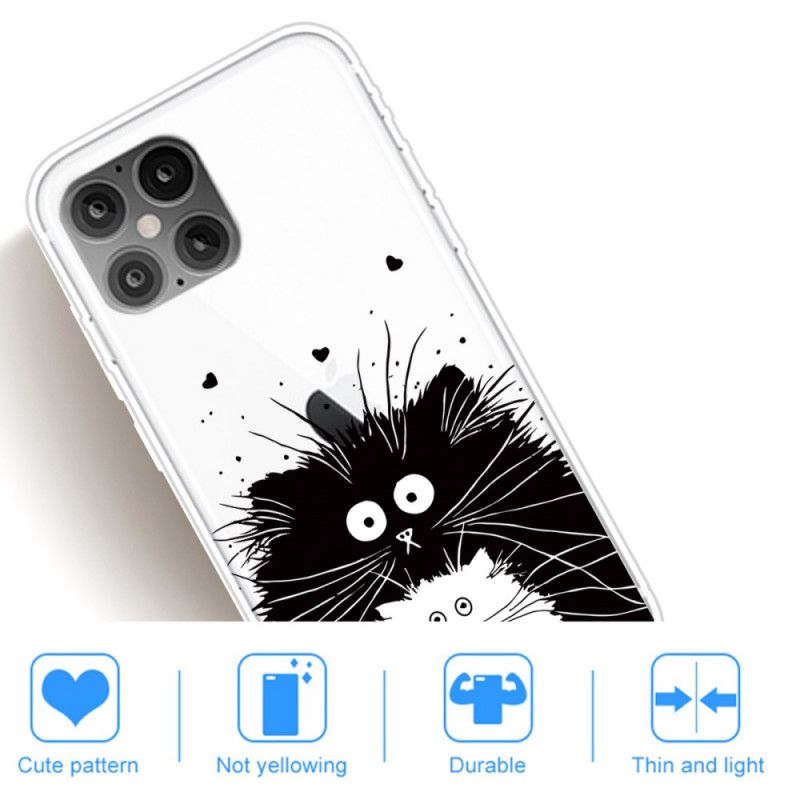 Case Hoesje iPhone 12 Pro Max Wit Zwart Telefoonhoesje Let Op De Katten