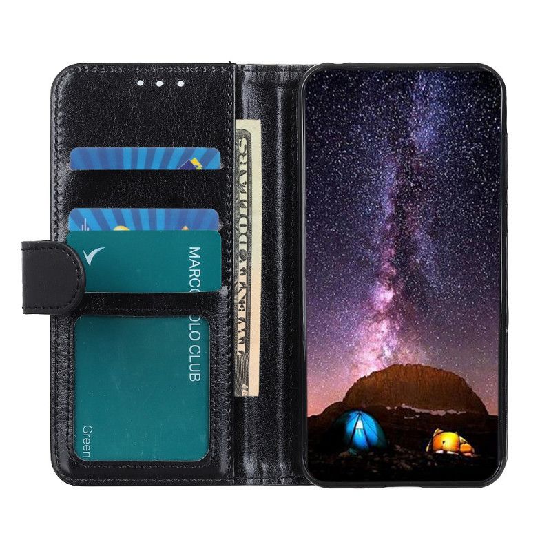 Cover Folio-hoesje iPhone 12 Pro Max Wit Zwart Telefoonhoesje Leerstijl