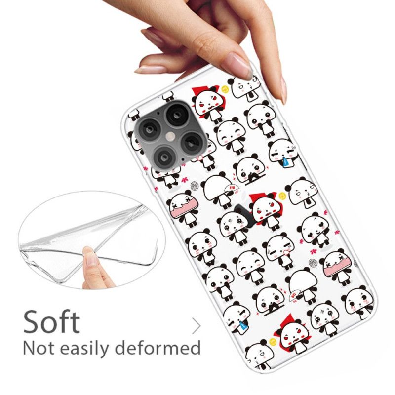 Cover Hoesje iPhone 12 Pro Max Telefoonhoesje Grappige Panda'S