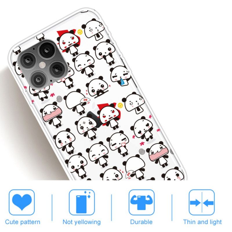 Cover Hoesje iPhone 12 Pro Max Telefoonhoesje Grappige Panda'S