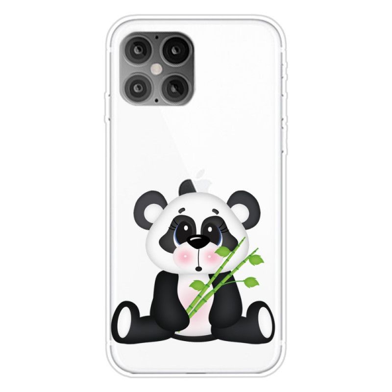 Cover Hoesje iPhone 12 Pro Max Telefoonhoesje Transparante Droevige Panda