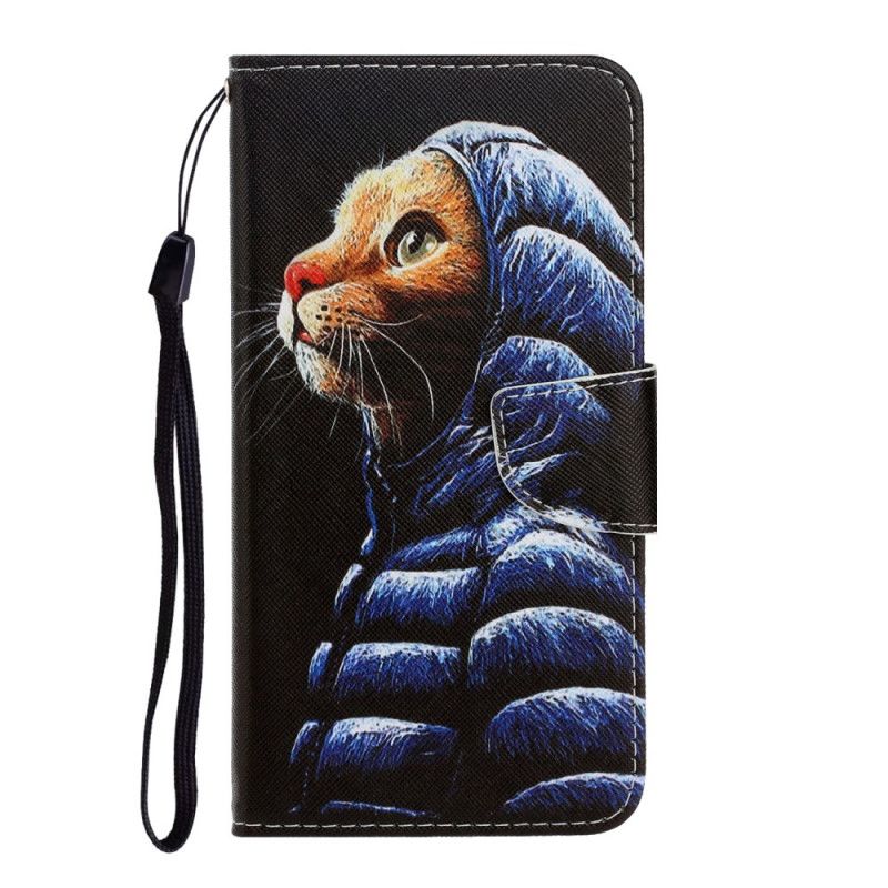 Flip Case Leren iPhone 12 Pro Max Sneeuw Cat