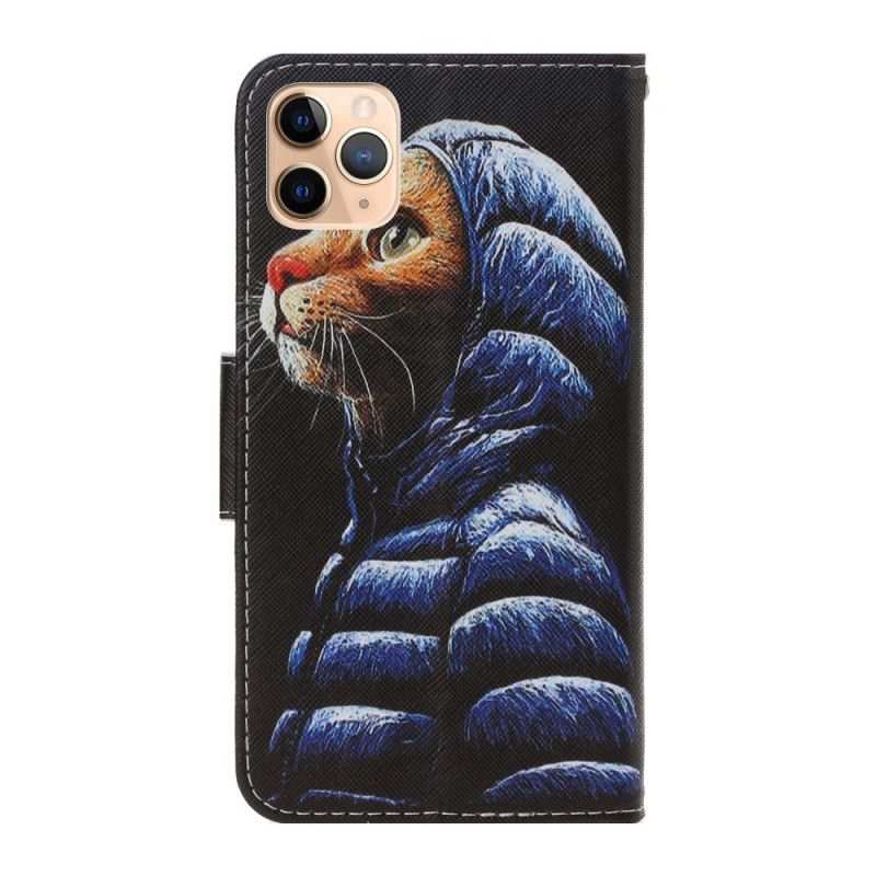 Flip Case Leren iPhone 12 Pro Max Sneeuw Cat