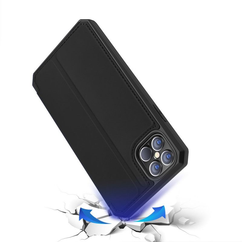 Folio-hoesje iPhone 12 Pro Max Donkerblauw Zwart Telefoonhoesje Huid X Serie Dux Ducis