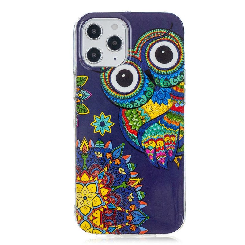 Hoesje iPhone 12 Pro Max Fluorescerende Mandala-Uil