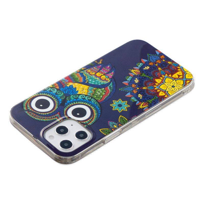 Hoesje iPhone 12 Pro Max Fluorescerende Mandala-Uil