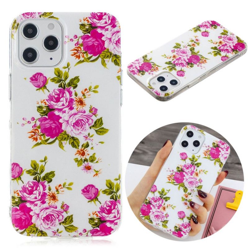 Hoesje iPhone 12 Pro Max Fluorescerende Vrijheidsbloemen