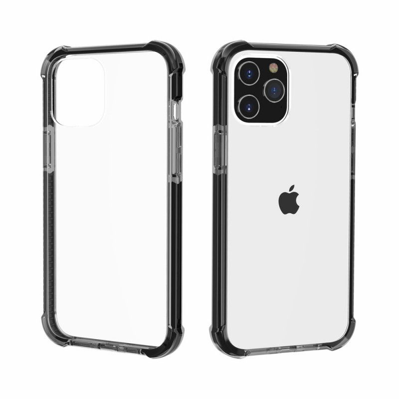 Hoesje iPhone 12 Pro Max Grijs Zwart Transparante Airbags