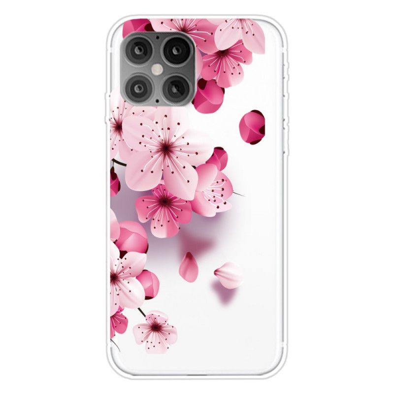 Hoesje iPhone 12 Pro Max Roze Magenta Premium Bloemen