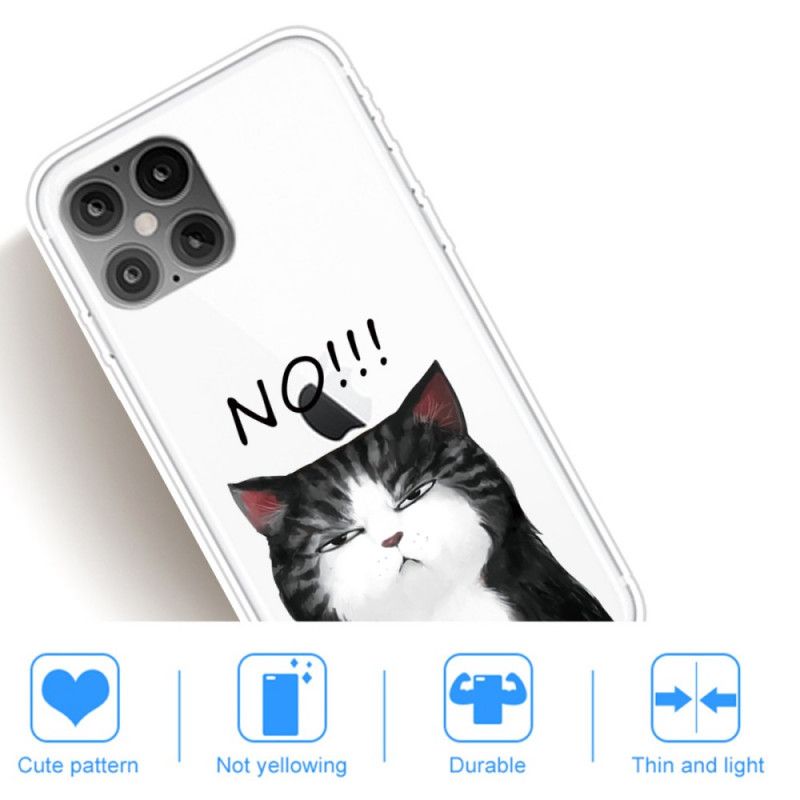 Hoesje iPhone 12 Pro Max Telefoonhoesje De Kat Die Nee Zegt