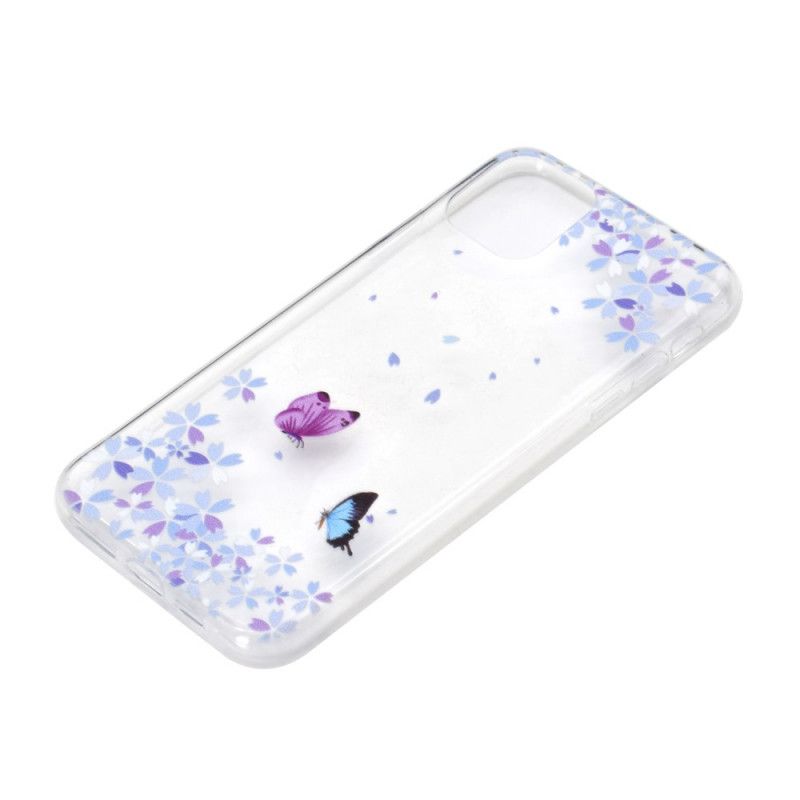Hoesje iPhone 12 Pro Max Telefoonhoesje Transparante Vlinders En Bloemen