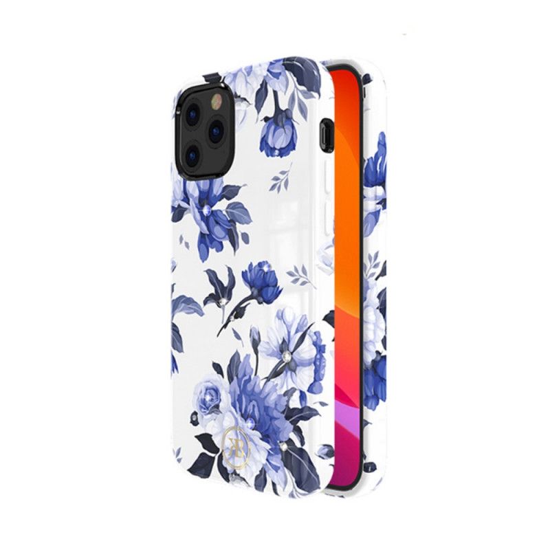 Hoesje iPhone 12 Pro Max Wit Zwart Kingxbar Bloemen