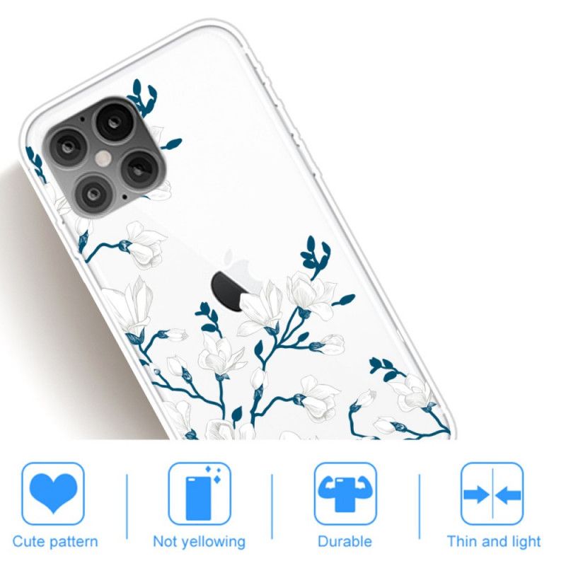 Hoesje iPhone 12 Pro Max Witte Bloemen