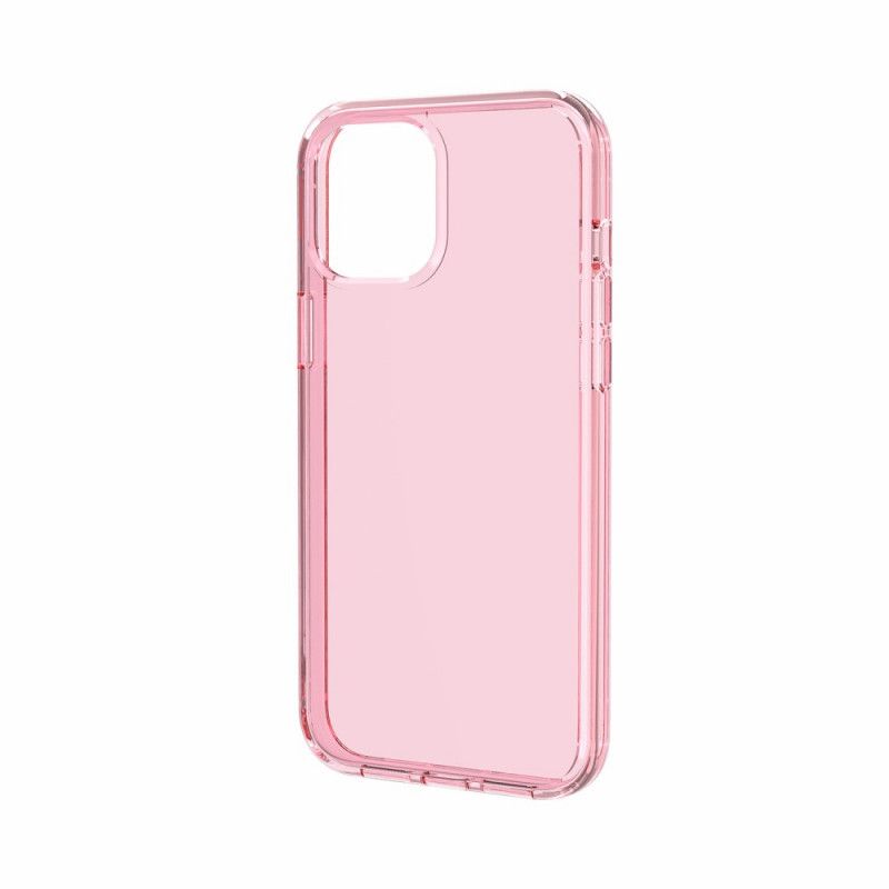 Hoesje voor iPhone 12 Pro Max Roze Grijs Transparant Gekleurd