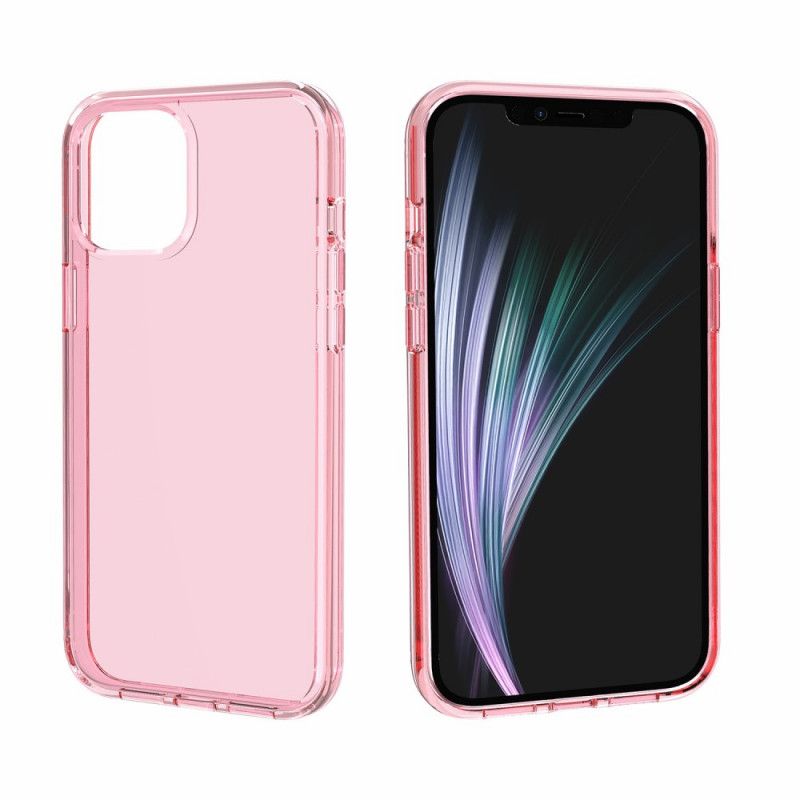 Hoesje voor iPhone 12 Pro Max Roze Grijs Transparant Gekleurd