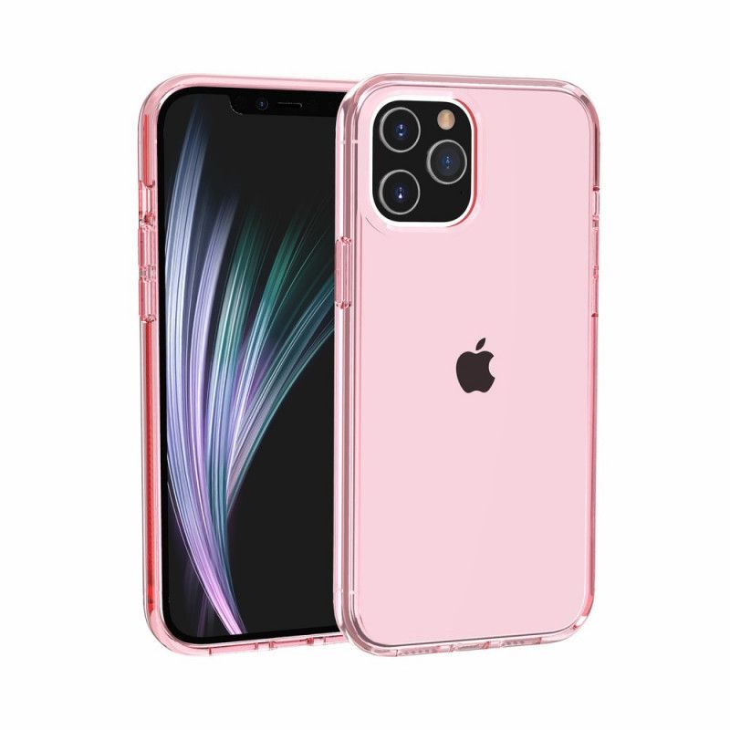 Hoesje voor iPhone 12 Pro Max Roze Grijs Transparant Gekleurd