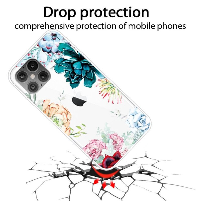 Hoesje voor iPhone 12 Pro Max Transparante Aquarelbloemen