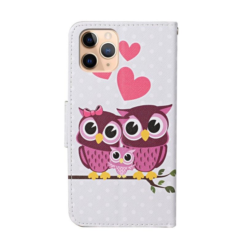 Leren Hoesje iPhone 12 Pro Max Familie Van Uilen Met String