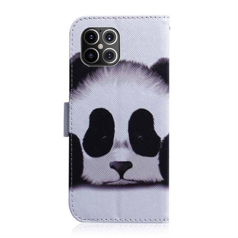 Leren Hoesje iPhone 12 Pro Max Telefoonhoesje Pandagezicht