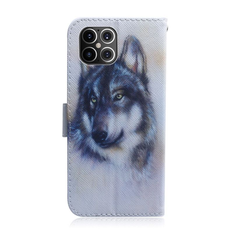 Leren Hoesje voor iPhone 12 Pro Max Blik Van Een Hond