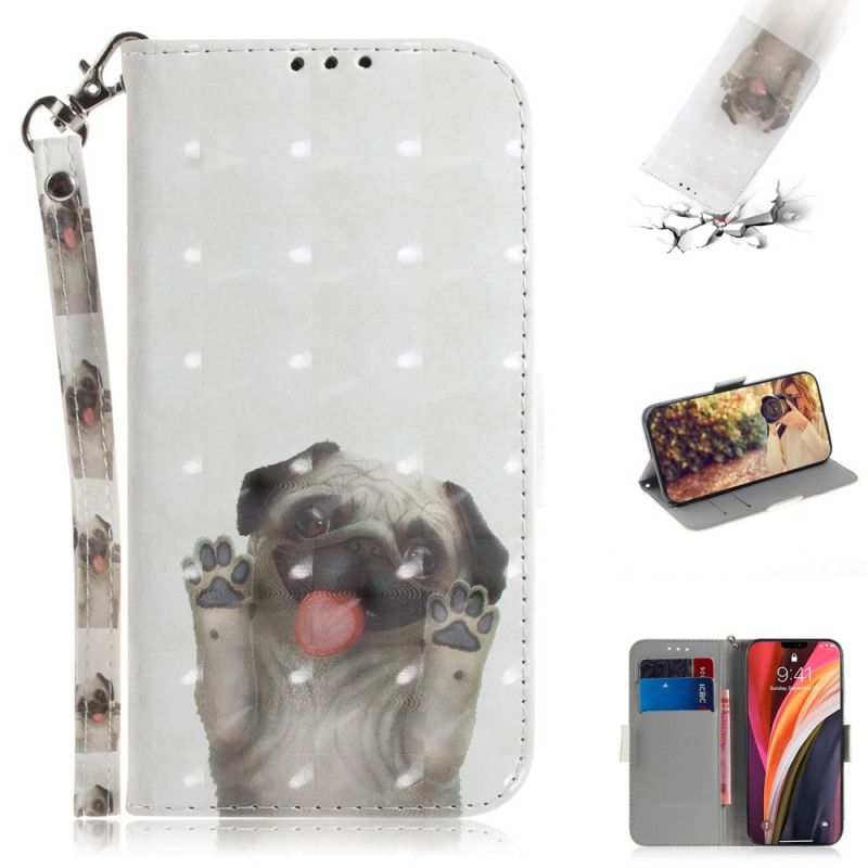 Leren Hoesje voor iPhone 12 Pro Max Hou Van Mijn Hond Met String