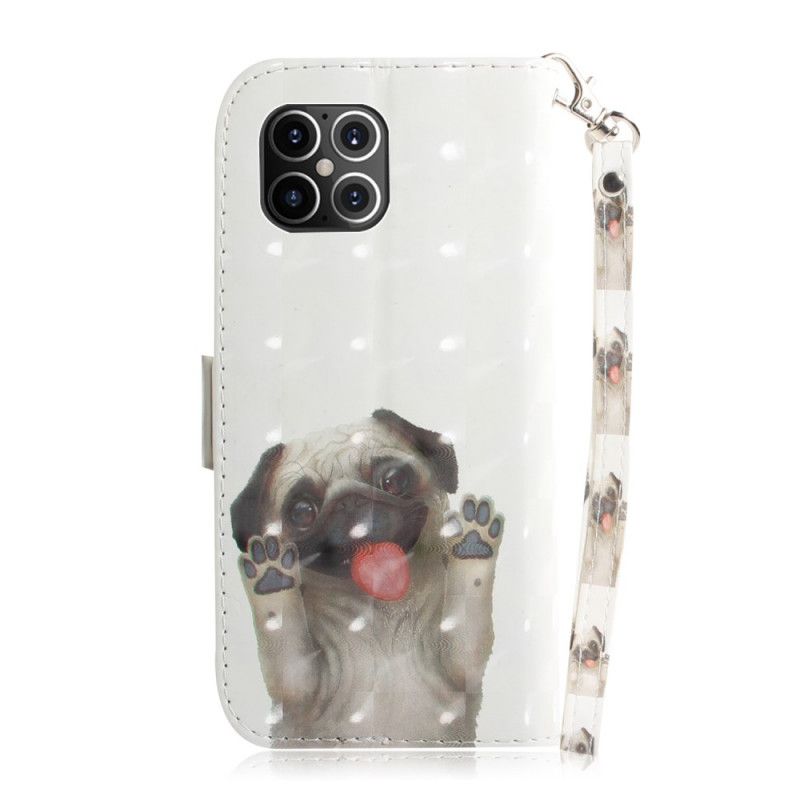 Leren Hoesje voor iPhone 12 Pro Max Hou Van Mijn Hond Met String