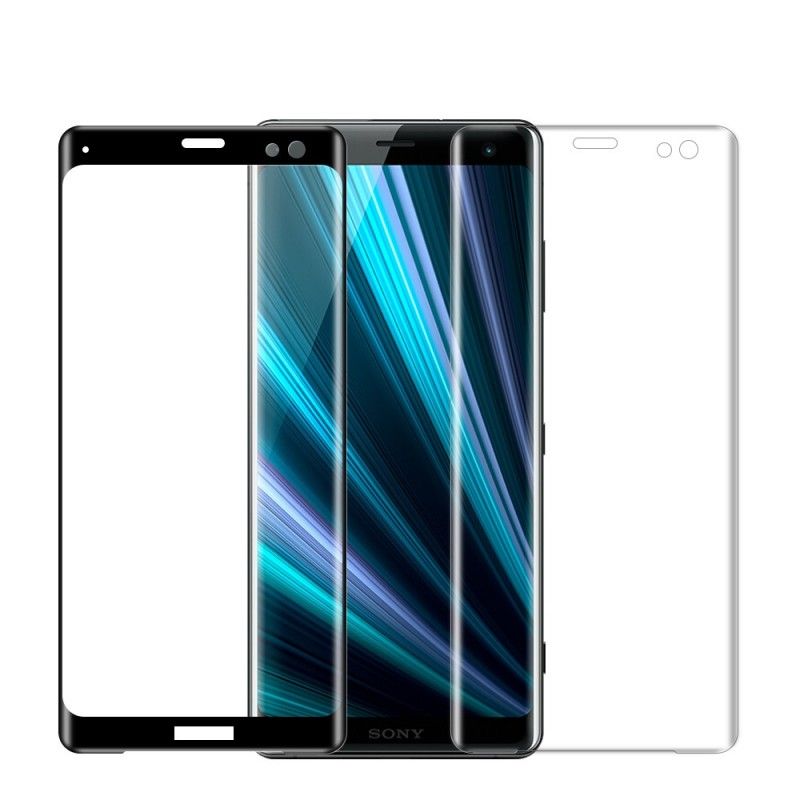 Bescherming Van Gebogen Gehard Glas Sony Xperia XZ3 Transparant Zwart Mofi