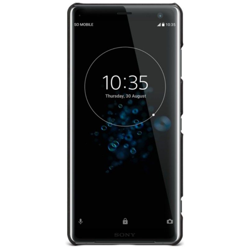 Hoesje Sony Xperia XZ3 Hout - Donkerbruin Zwart Imak Ruiyi Serie Leereffect