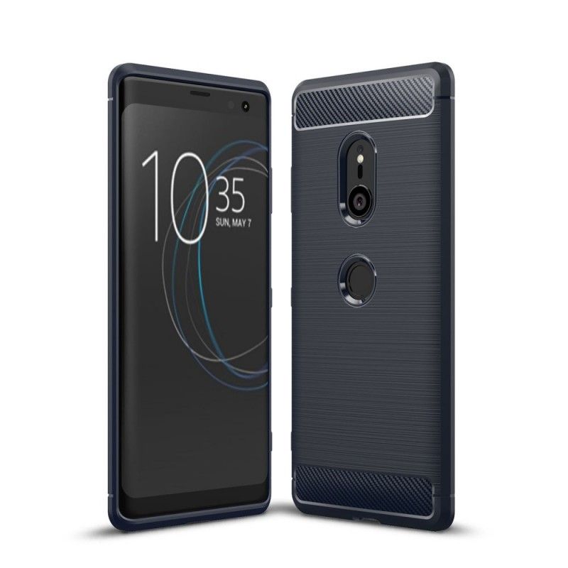 Hoesje voor Sony Xperia XZ3 Grijs Zwart Geborsteld Koolstofvezel