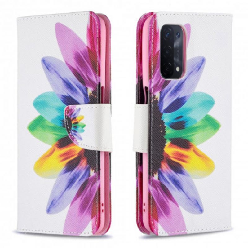 Flip Case Leren Oppo A54 5g / A74 5g Bloem Aquarel