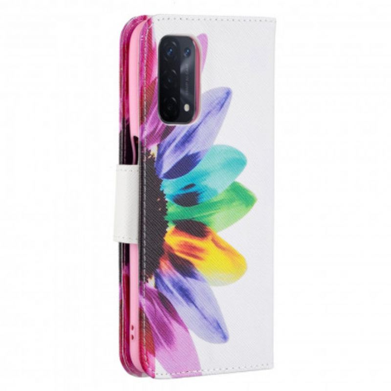 Flip Case Leren Oppo A54 5g / A74 5g Bloem Aquarel